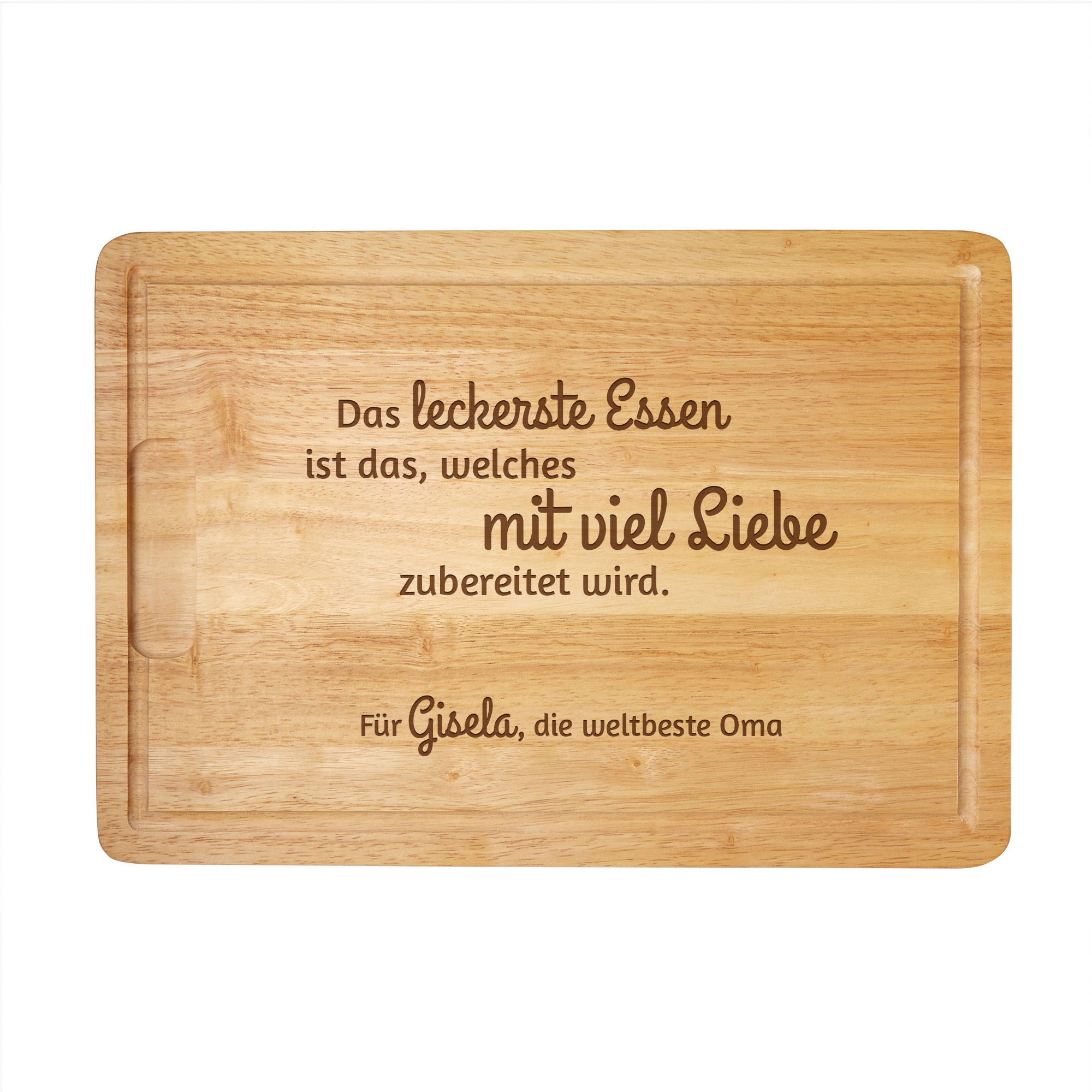 Schneidebrett mit Spruch und Gravur für Oma