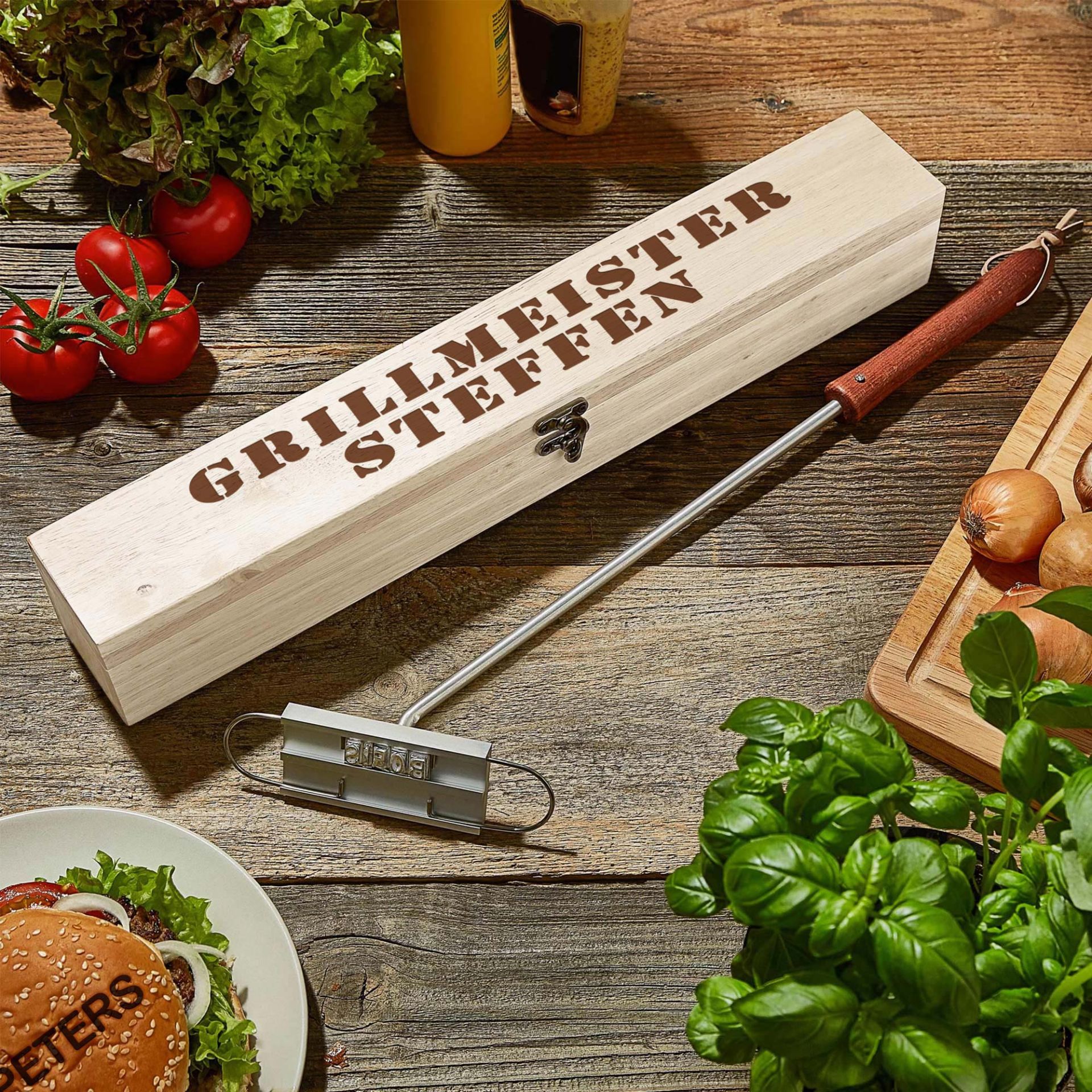 Grillbrandeisen mit Gravur
