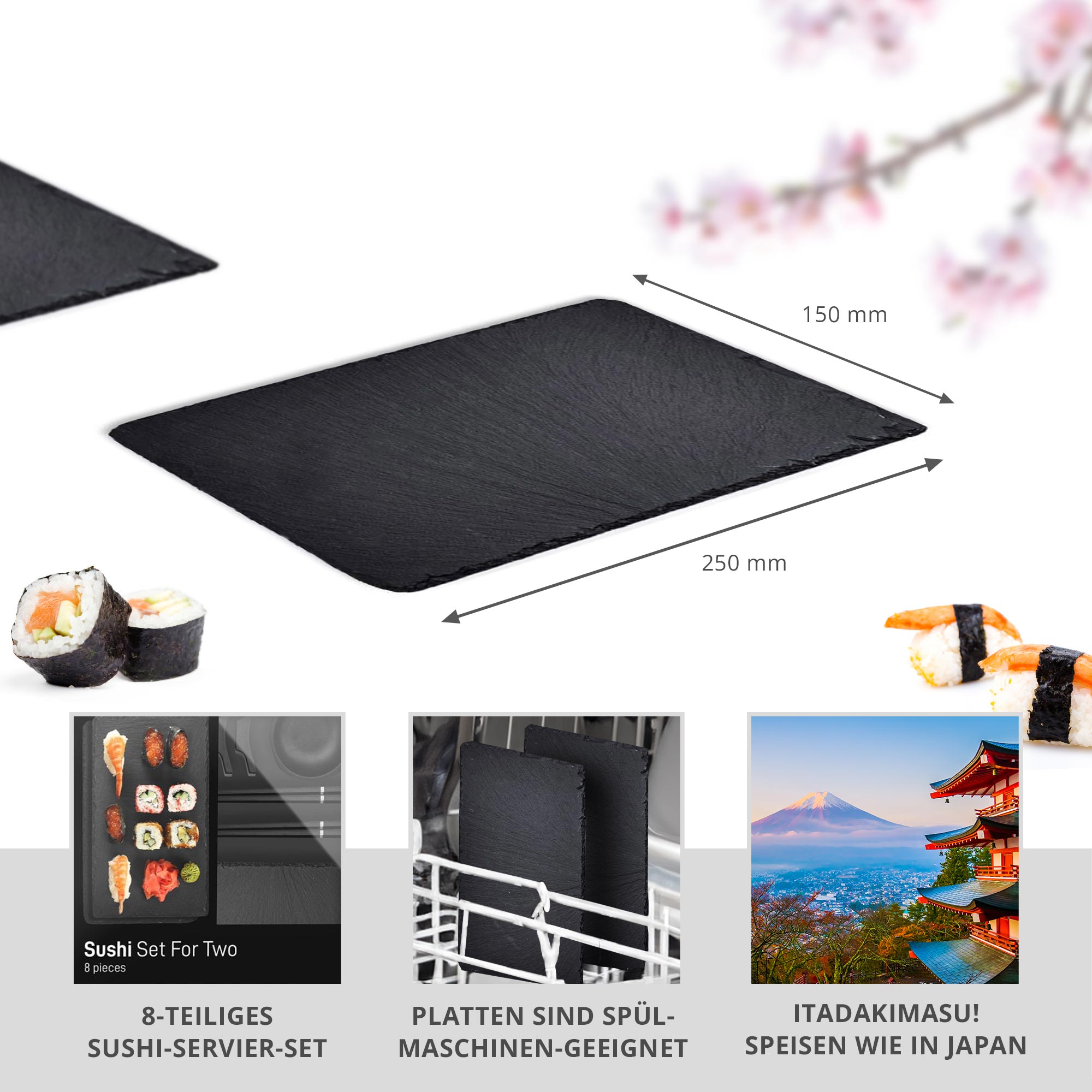 Sushi Set für zwei - 8-teiliges Servier Set