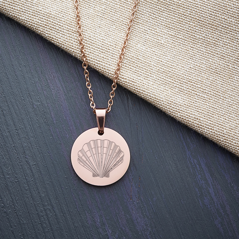 Kette mit Muschel-Anhänger - Farbe Roségold