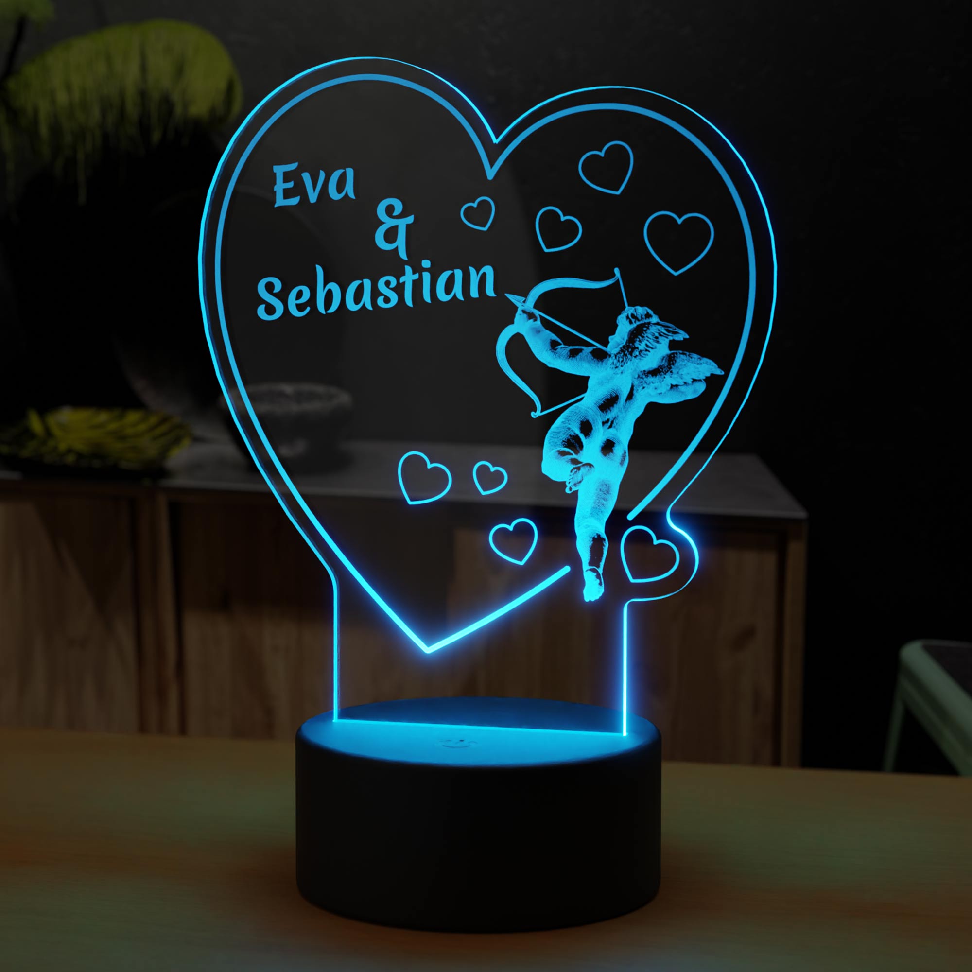 LED Herz mit Engel - Dekolicht