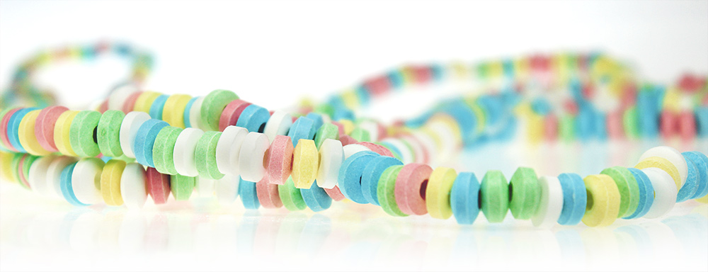 Essbarer BH aus Zuckerperlen, Candy Bra zum Essen, Essbare Unterwäsche fürs Liebesspiel, Erotik Spielzeug