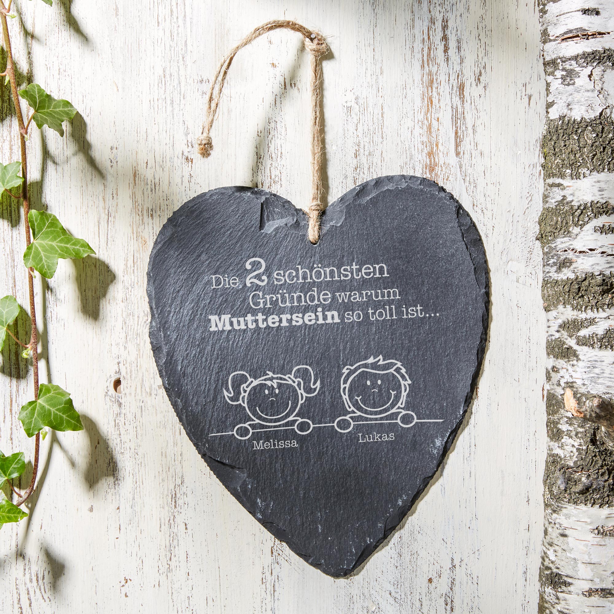 Schieferherz mit Gravur - Gute Gründe Mutter