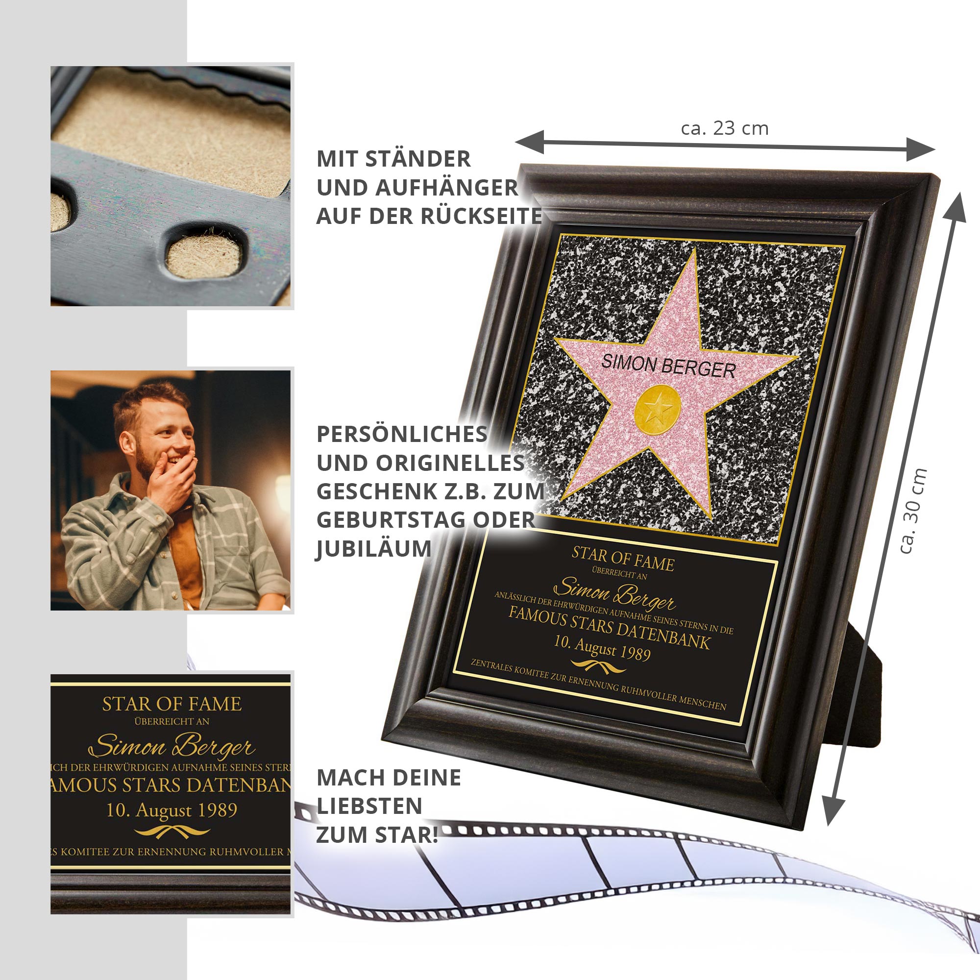 Personalisiertes Bild mit kleinem Rahmen - Star of Fame