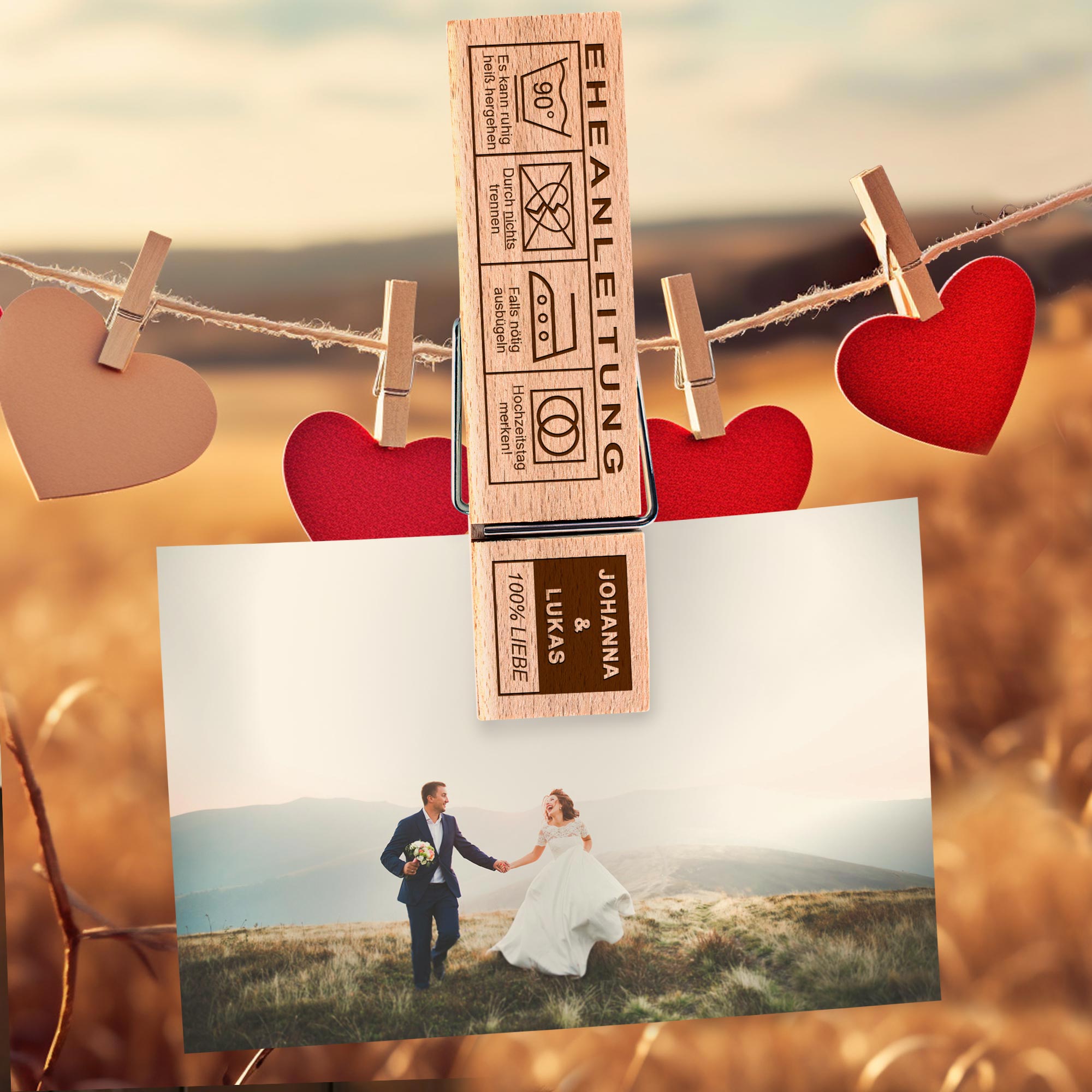 Große Geldklammer mit Gravur zur Hochzeit - Eheanleitung