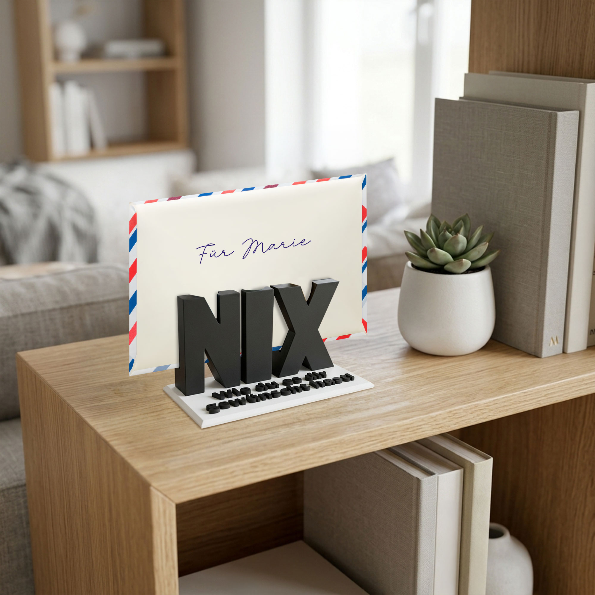 Nix Geschenk - Geschenkverpackung für Geld & Gutscheine in Schwarz