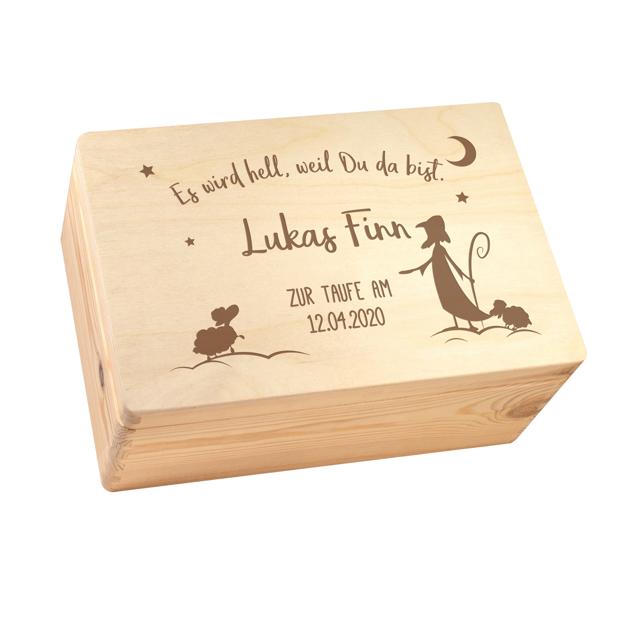Erinnerungsbox mit Gravur - Taufe - Geschenkbox mit Namen