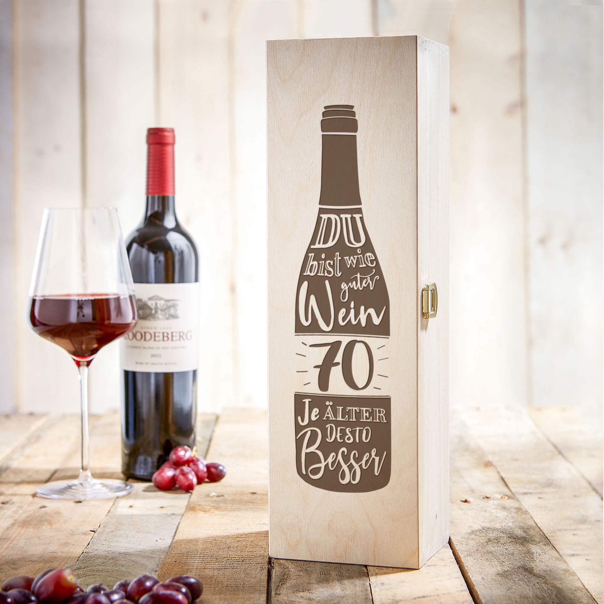 Weinkiste zum 70. Geburtstag