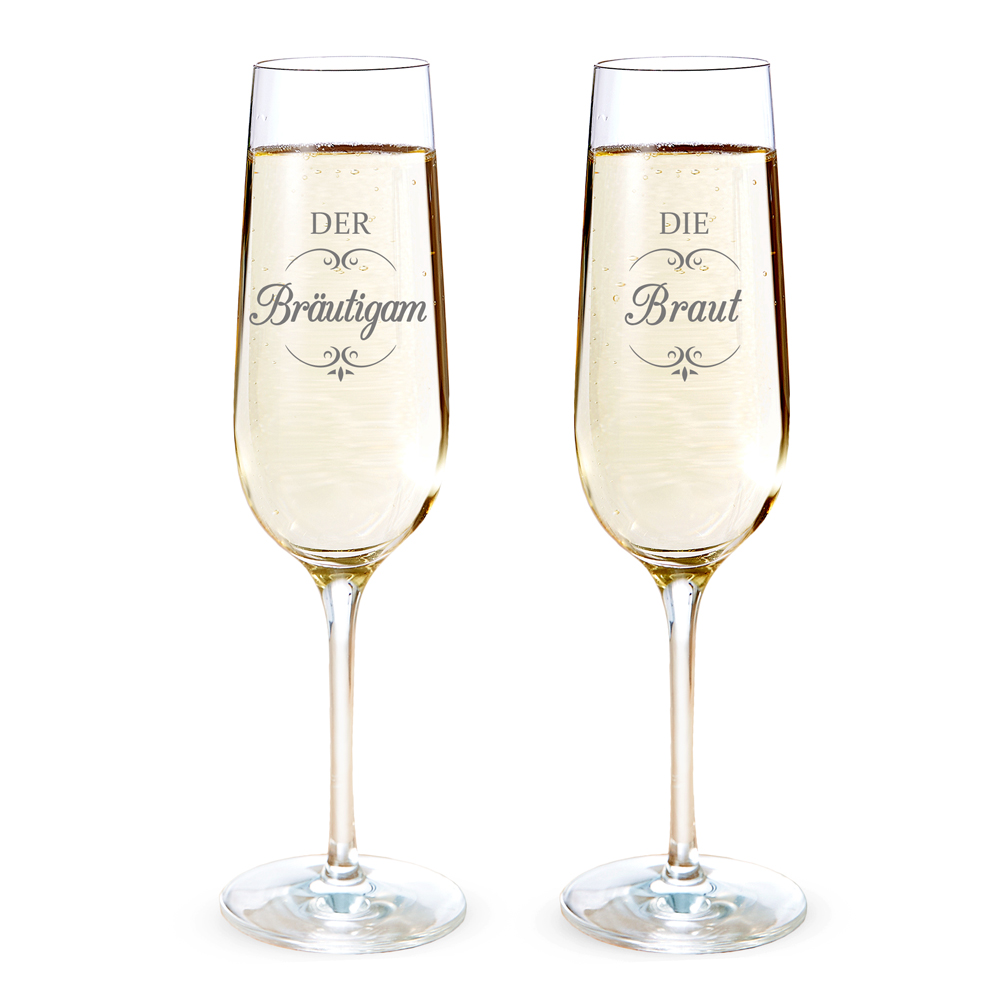 2er Set Sektgläser - Braut und Bräutigam - Zur Hochzeit, Hochzeit, Braut, Geschenke für Männer, Bräutigam