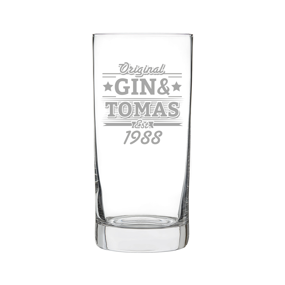Ginglas mit Gravur - Gin und - Londrinkglas