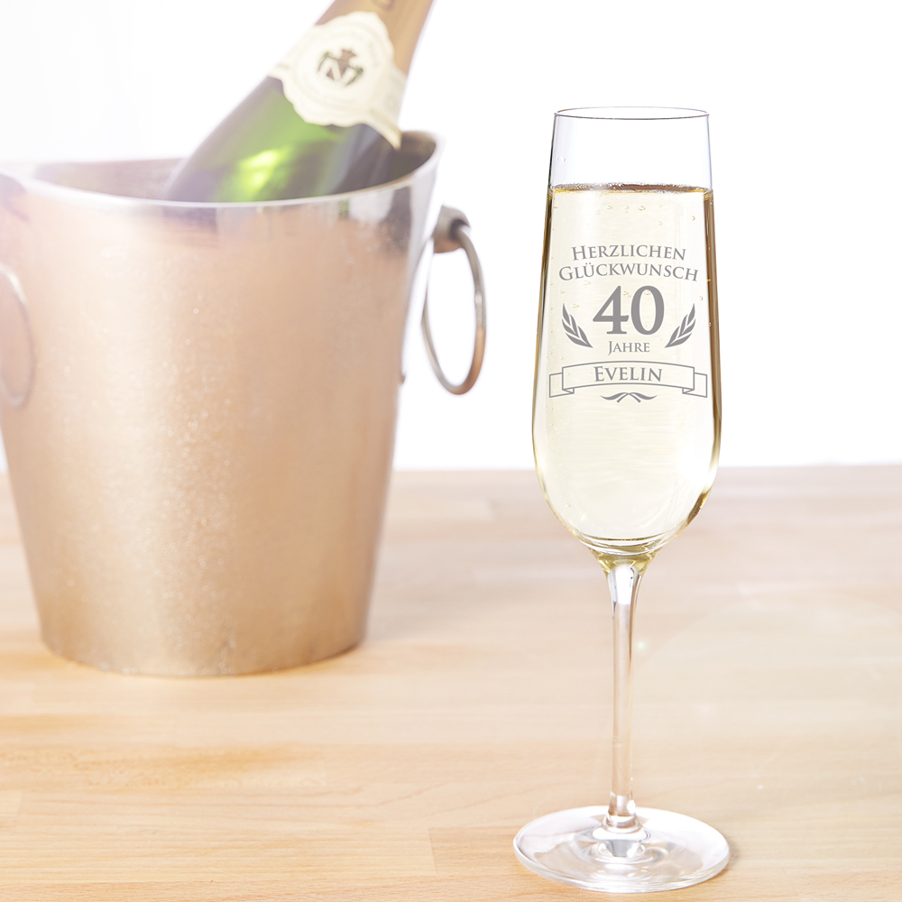 Sektglas mit Gravur zum Geburtstag