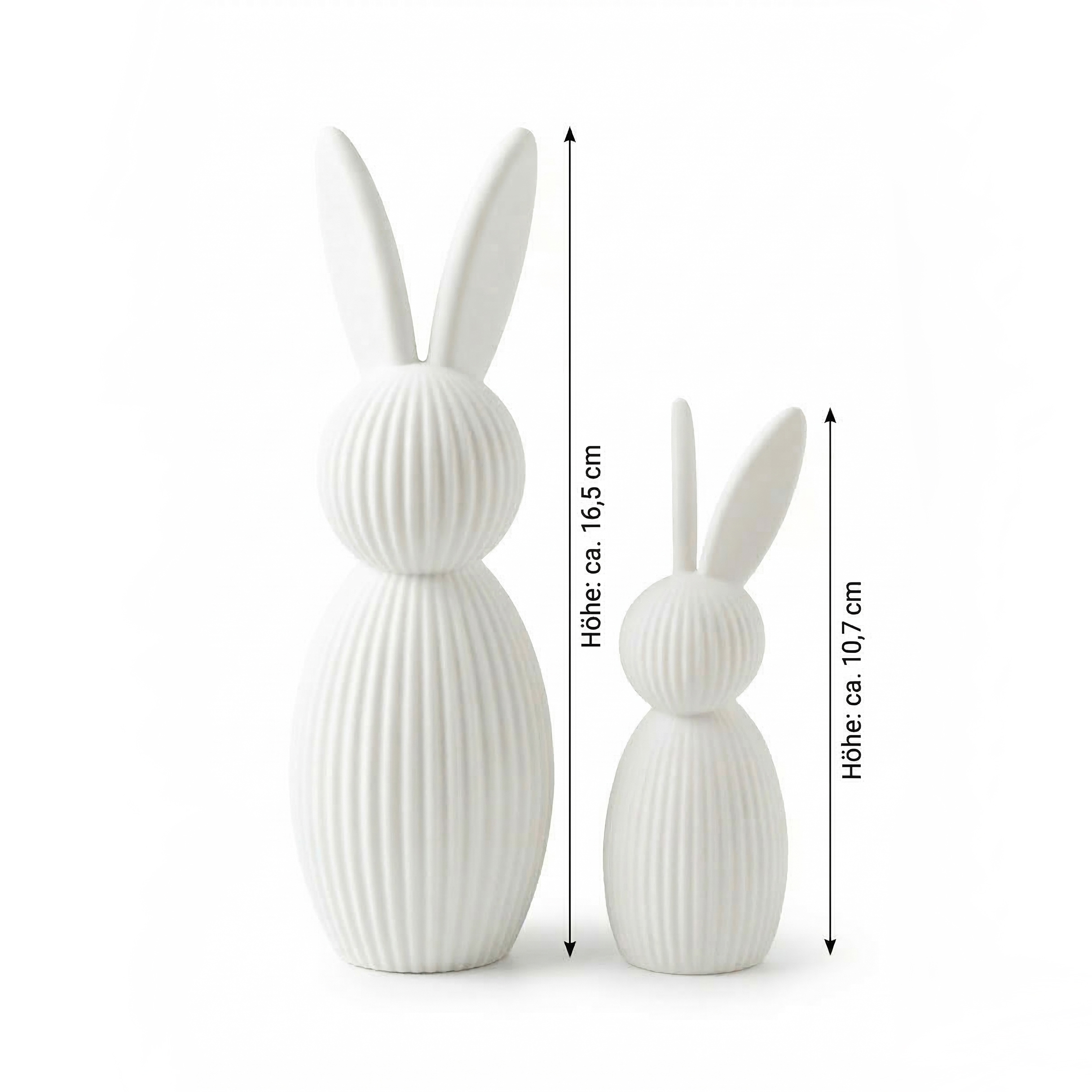 Deko Hasen Set „Scandi Bunny“ – 2 stilvolle Dekofiguren in Weiß