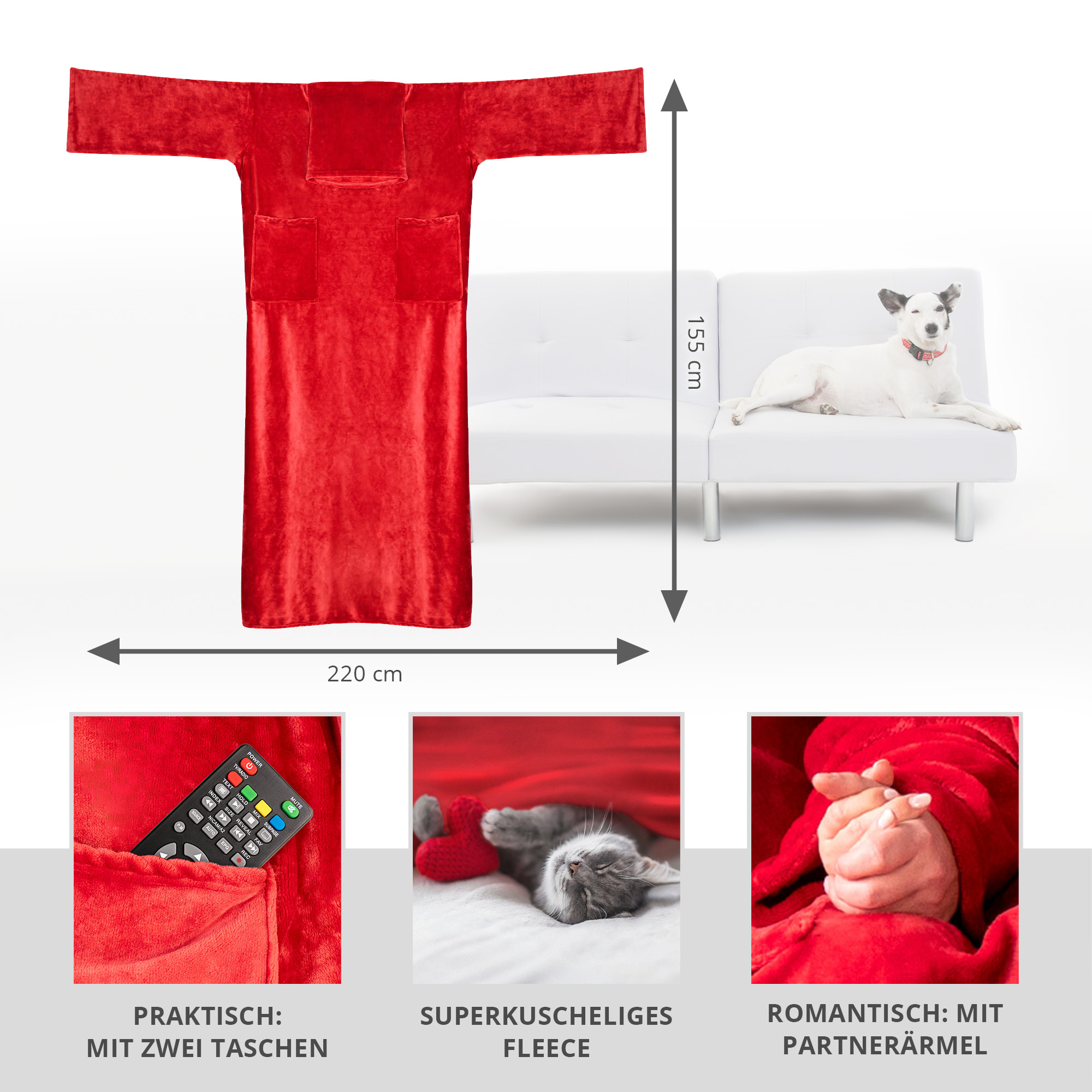 Paar Decke mit Ärmeln