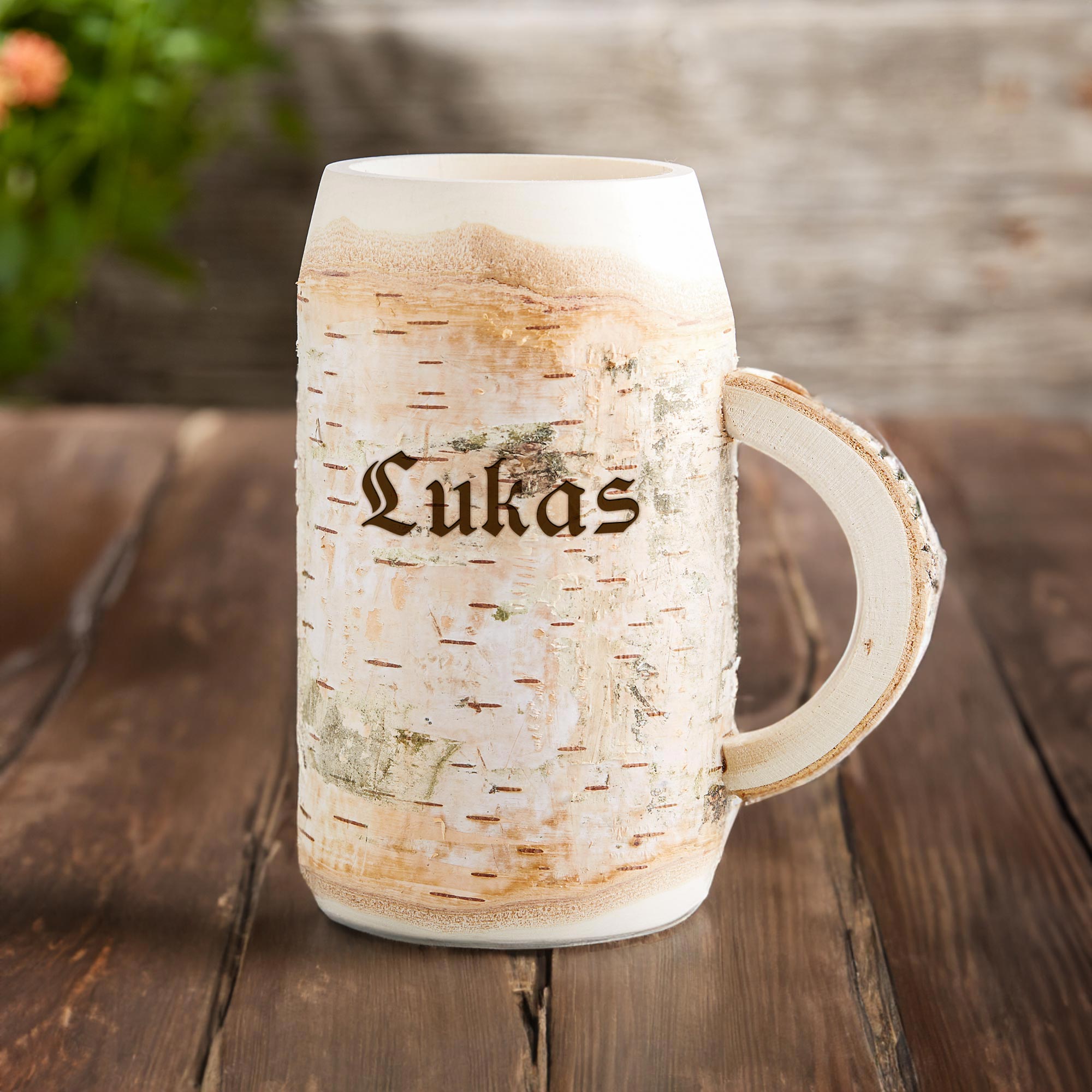 Holz Bierkrug mit Name