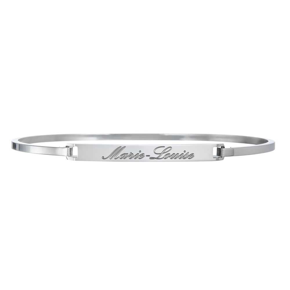 Armreif mit Gravur - Farbe Silber - Personalisiert, partnerschmuck, armband mit gravur, Geschenke für den Partner, armbänder damen