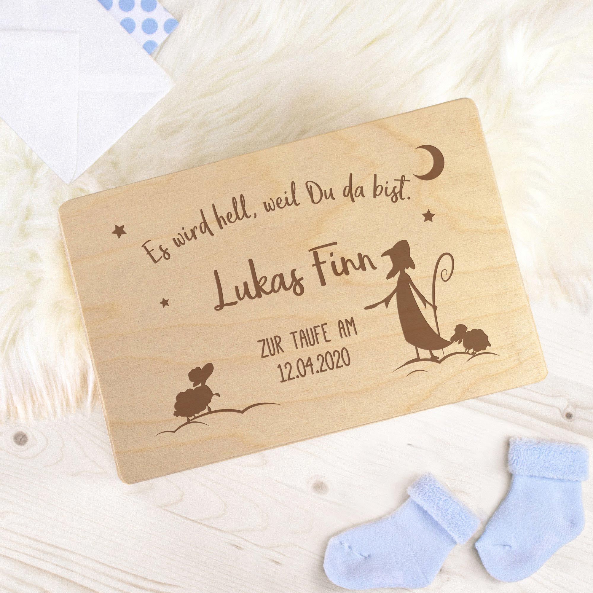 Erinnerungsbox zur Taufe - Personalisierte Memory Box