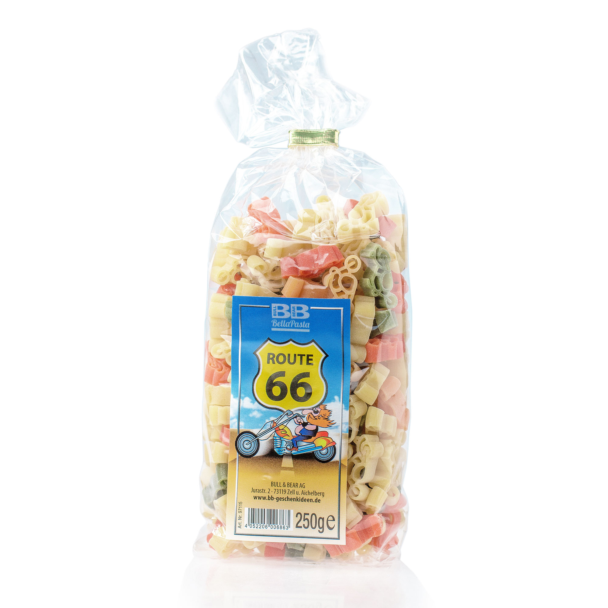 Bunte Nudeln - Motorrad Design, Motorrad Pasta - 250 g, Geschenk für Pastaliebhaber und Motorradfans