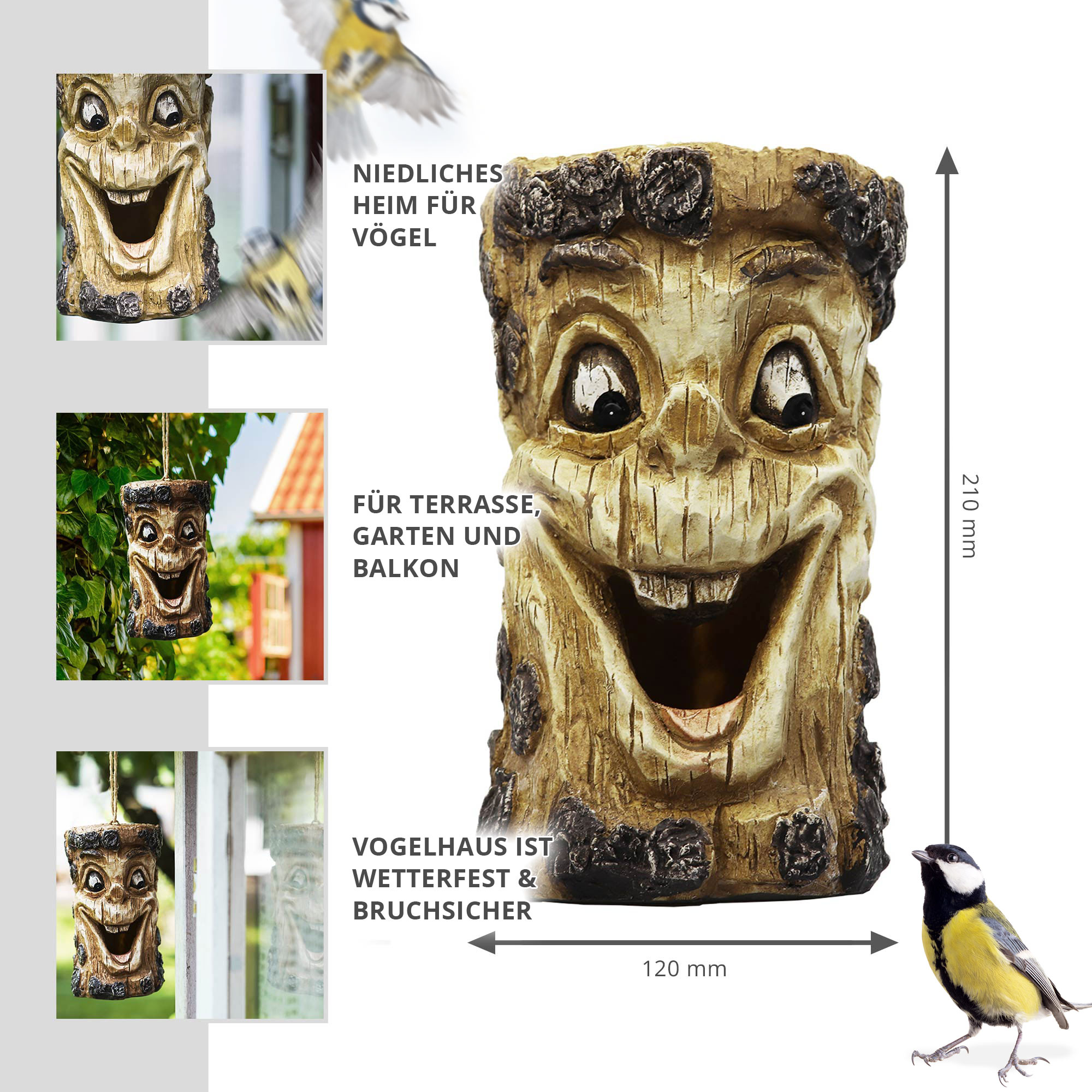 Lachendes Vogelhaus, Vogelhaus, Vogelfreunde, Geschenke für den Partner, Lachendes Vogelhaus