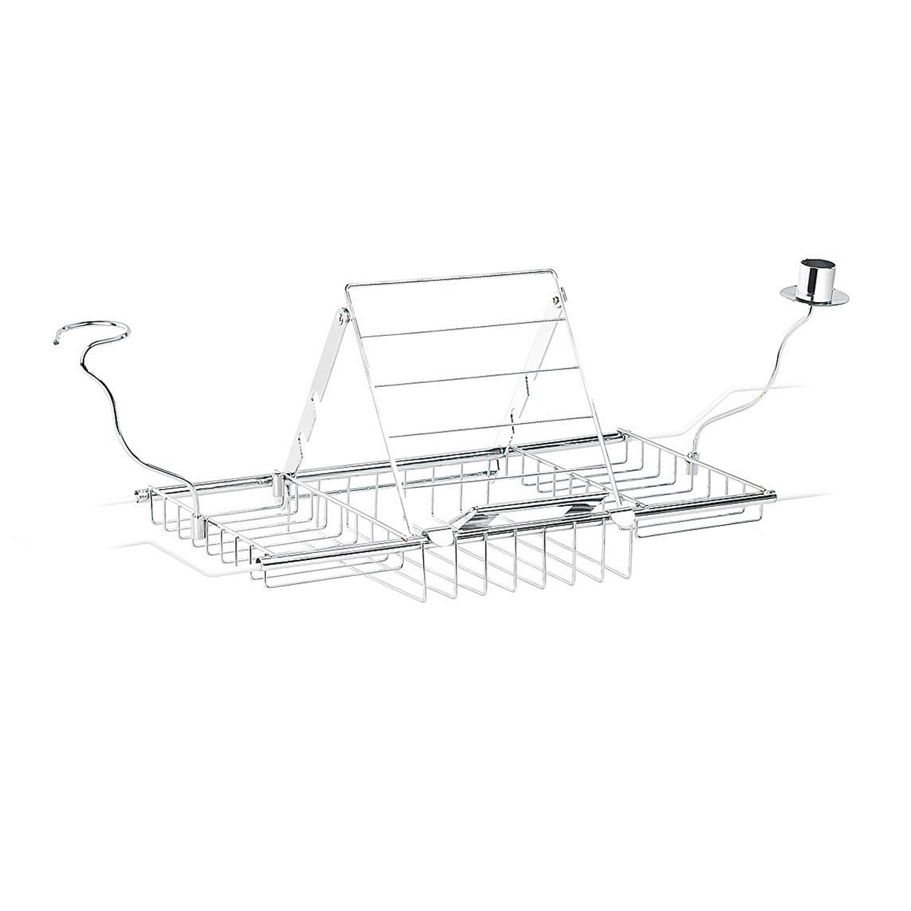 Badewannenablage - 3in1 Buchhalter, Kerzenständer & Weinglashalter