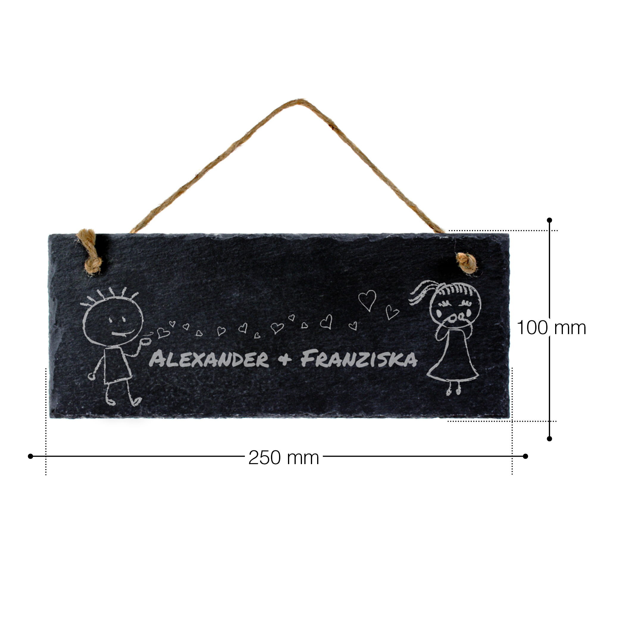 Schiefertafel mit Gravur - Pärchen - personalisiert