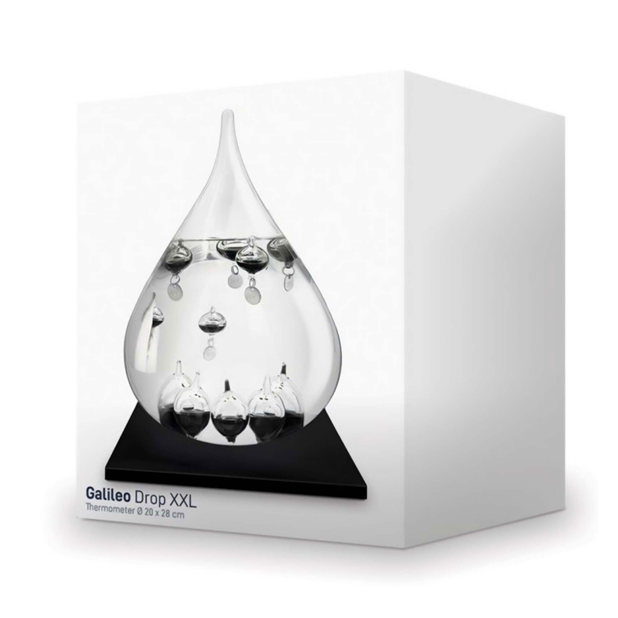XXL Galileo Thermometer - schwarzer Tropfen