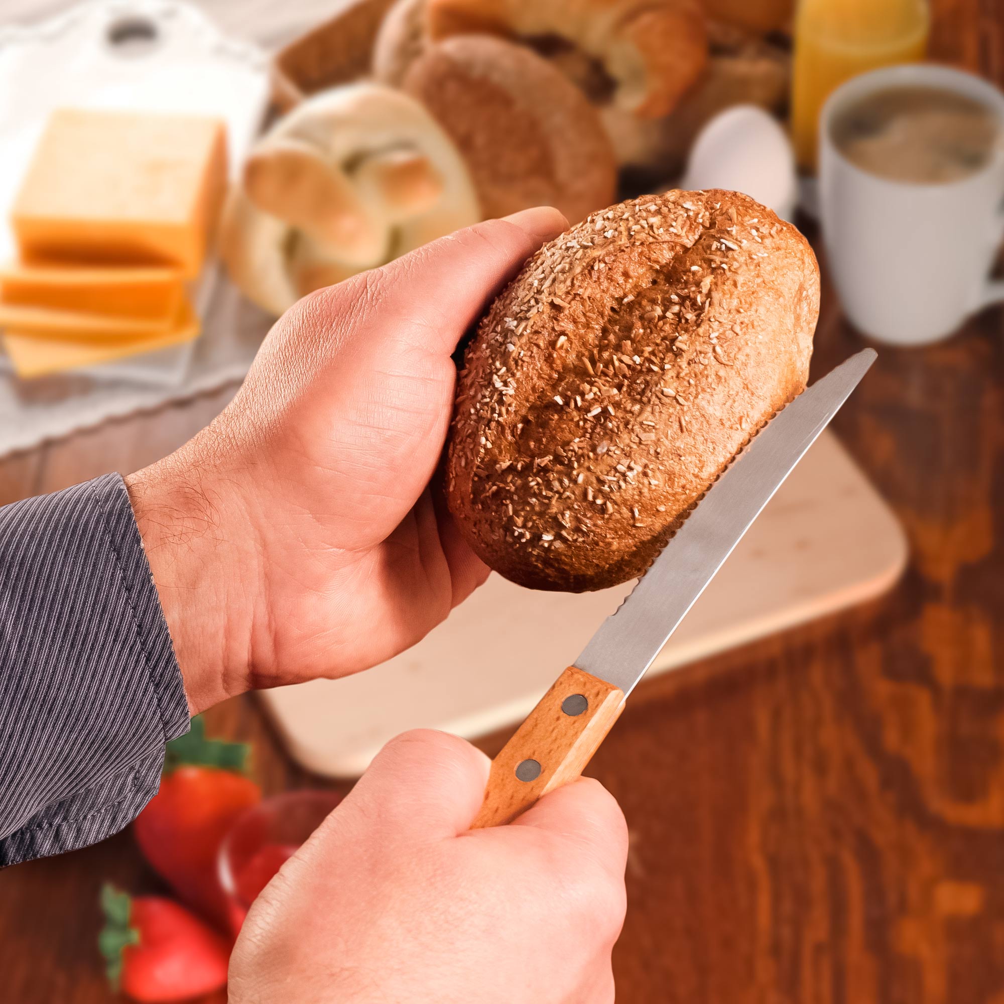 Frühstücksbrett mit Messer - 2er Set für Oma & Opa