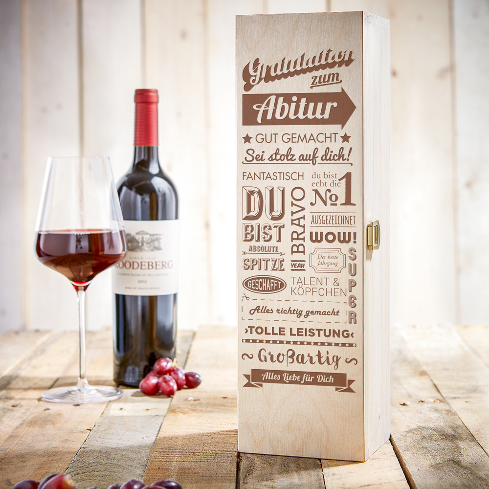 Weinkiste mit Gravur - Abitur - Weinbox