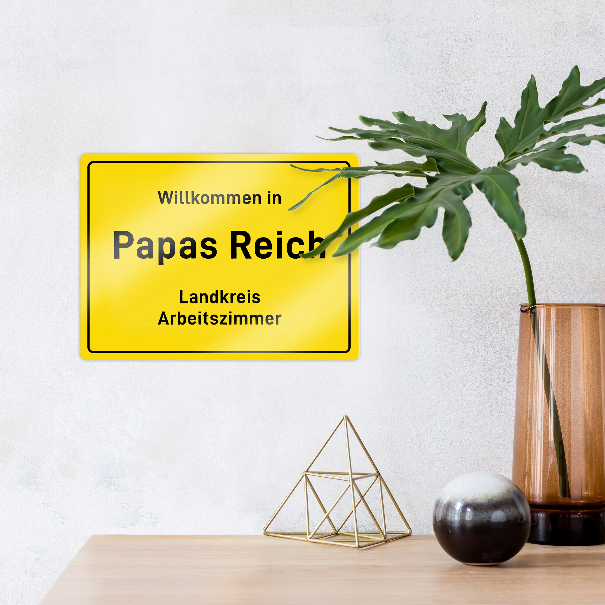 Ortsschild - Papas Reich - Personalisiert