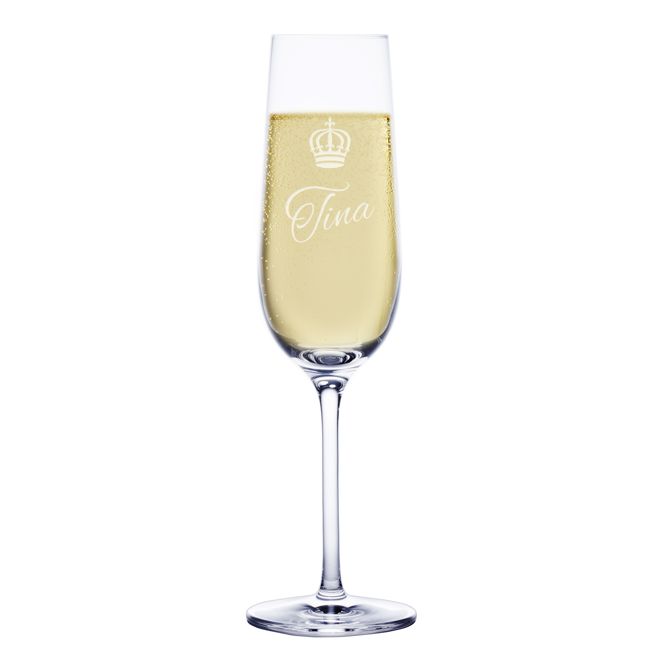 Sektglas mit individueller Gravur - Krone