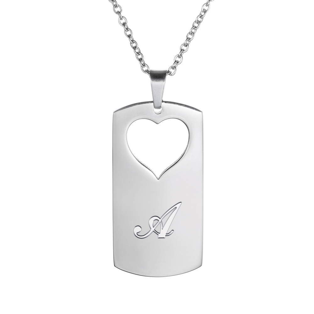 Kette mit Initialen - Partnerschmuck - Farbe Silber