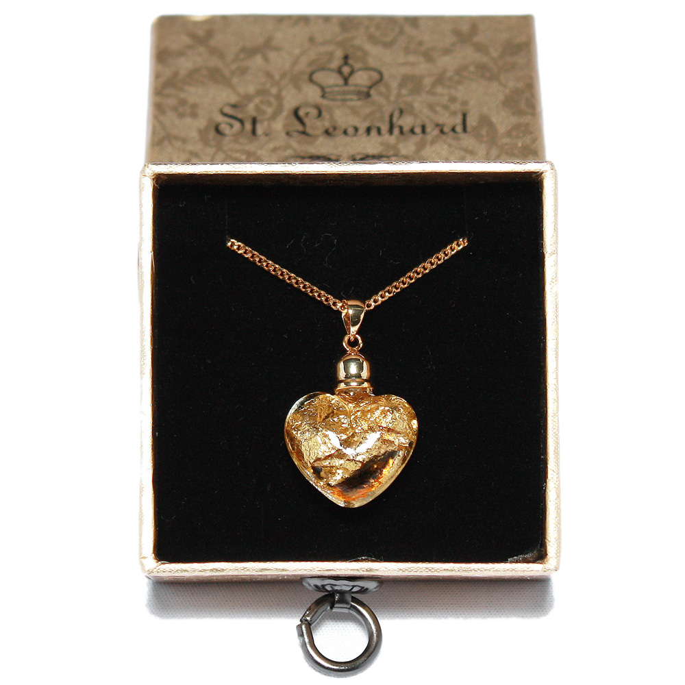 Kette mit Blattgold Herzanhänger