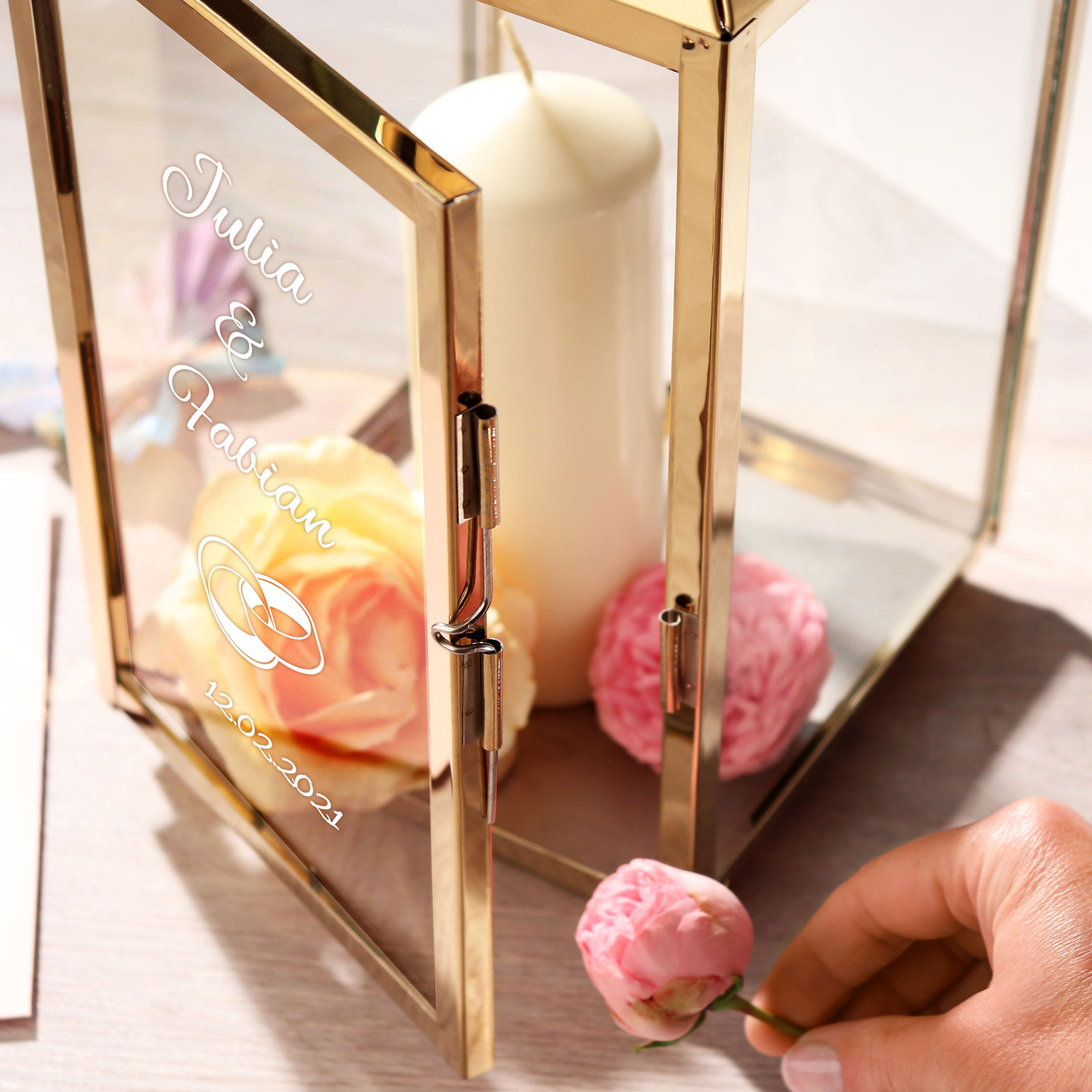 Laterne - Gold - Hochzeit - Personalisiert