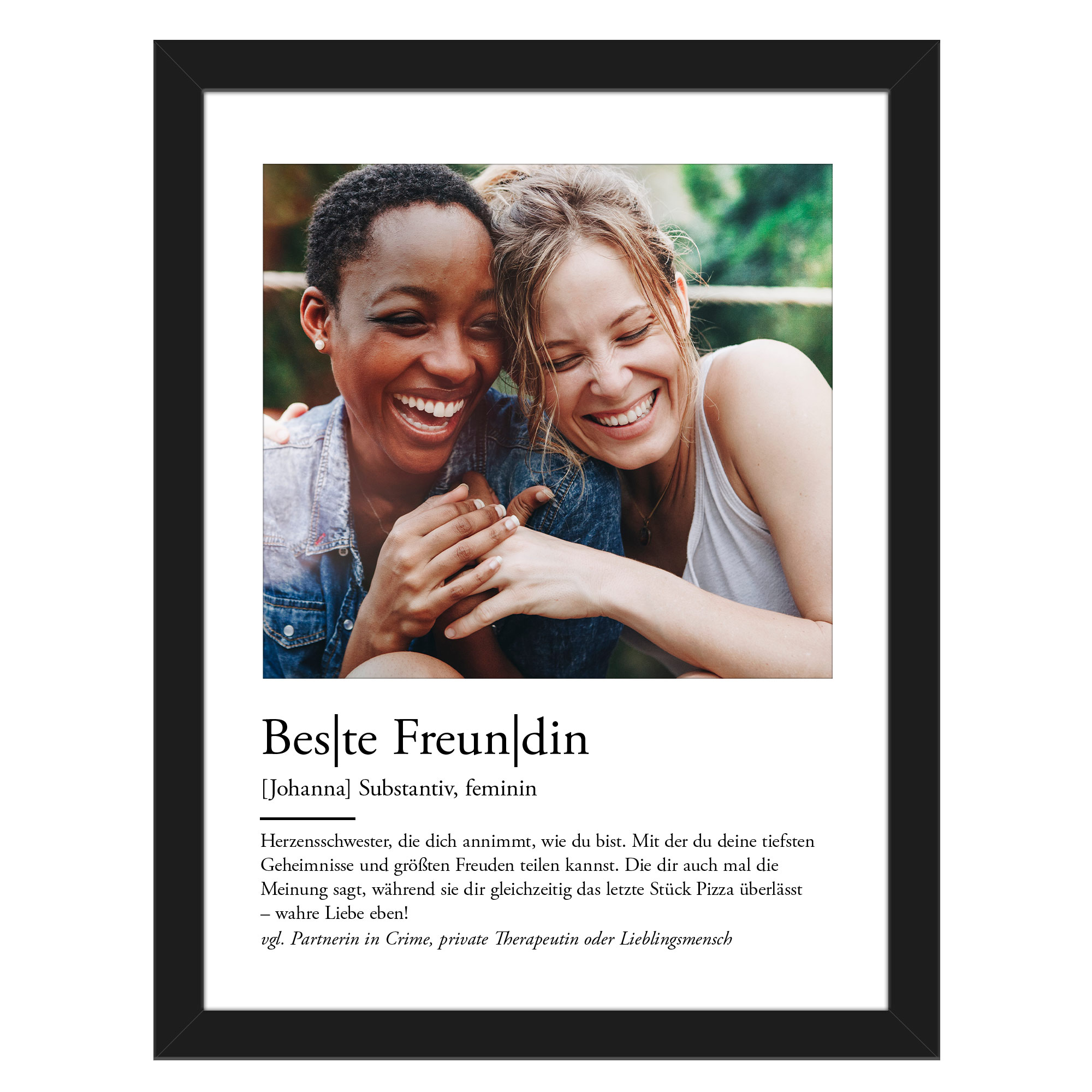 Definition Beste Freundin - personalisiertes Bild mit Foto