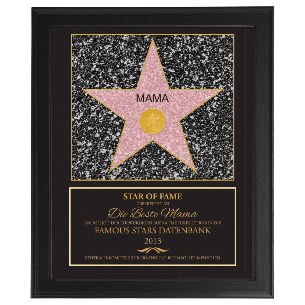 Bild mit Rahmen - Star of Fame für Mama