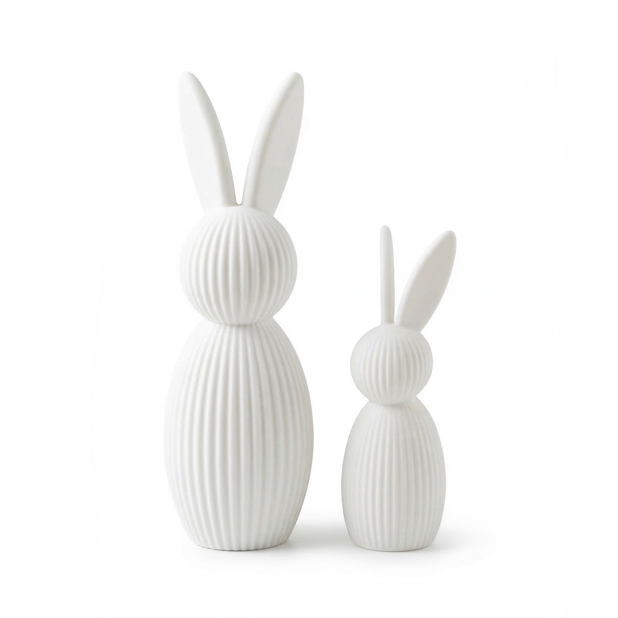 Deko Hasen Set „Scandi Bunny“ – 2 stilvolle Dekofiguren in Weiß