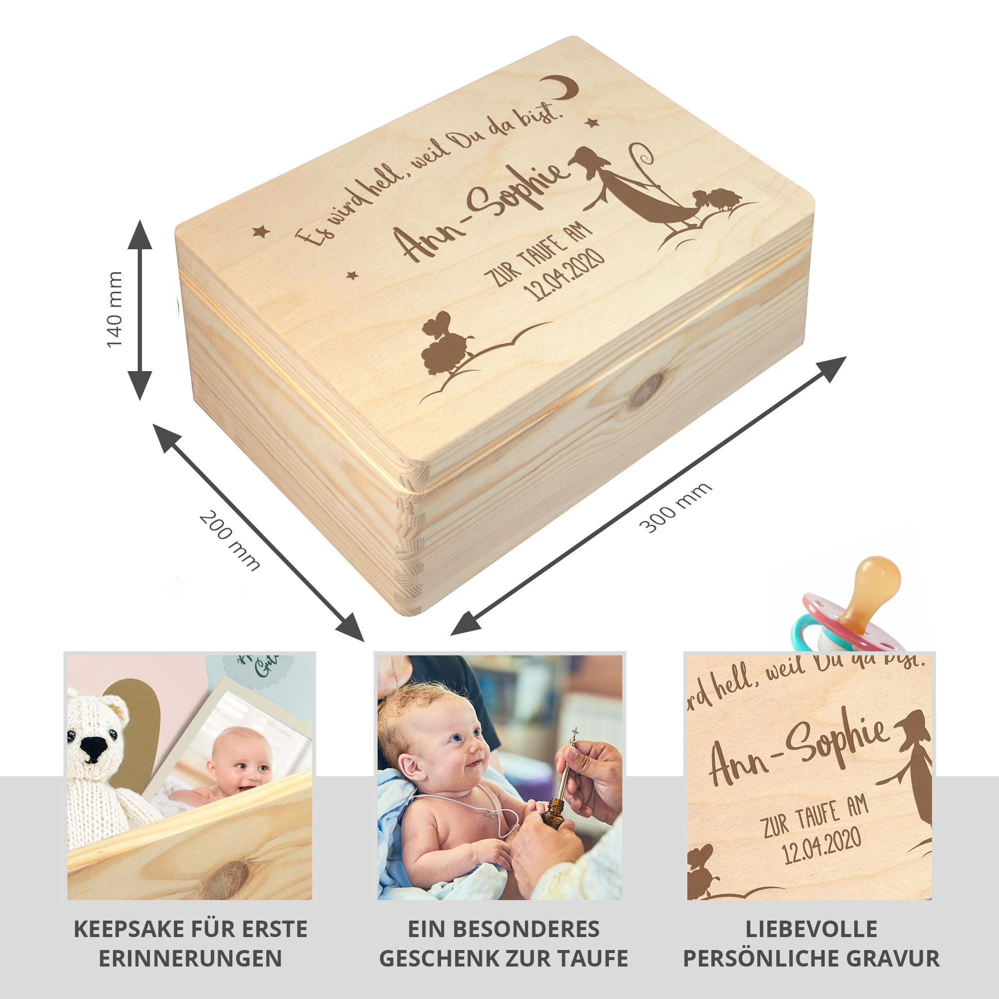 Erinnerungsbox zur Taufe - Personalisierte Memory Box