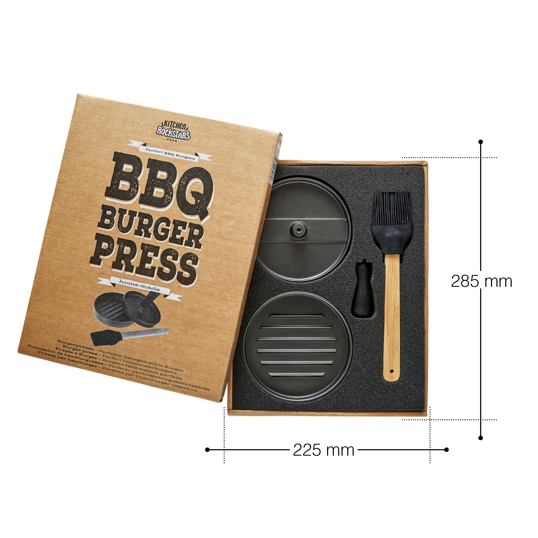 Burgerpresse - Hamburgerpresse mit Zubehör