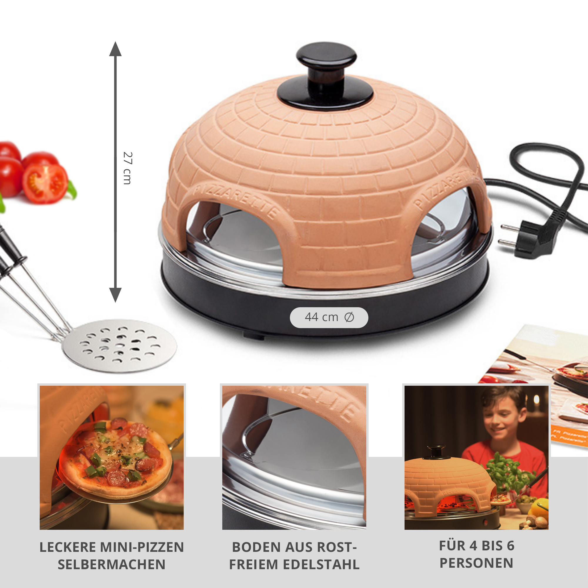 Pizza Raclette, Mini Pizza Ofen, Mini Pizzaofen, Pizzaofen für Zuhause, Mobiler Pizzaofen, Mini Pizza Steinofen, Steinofen für Küche