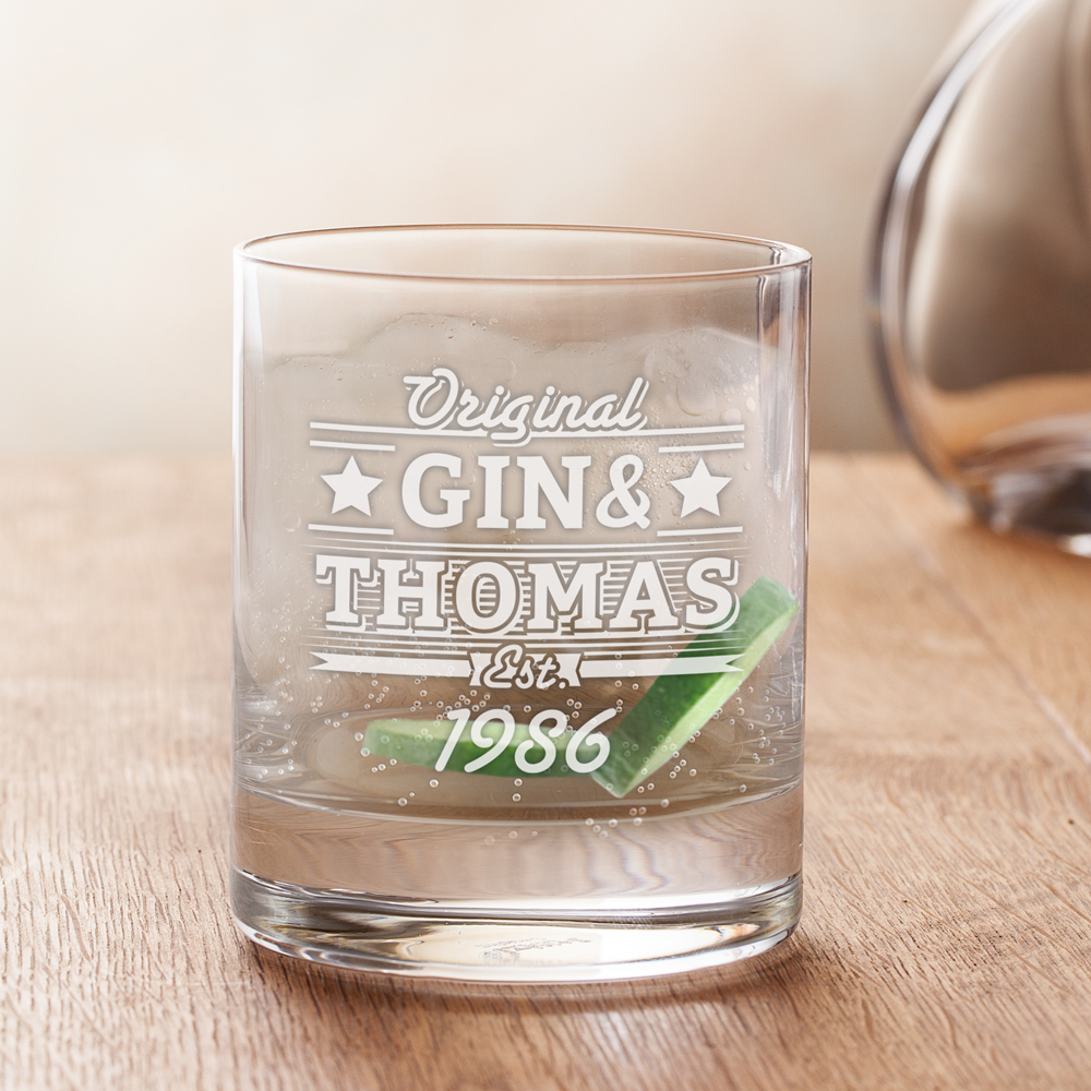 Ginglas Tumbler - Gin & Geburtstag - Personalisiert