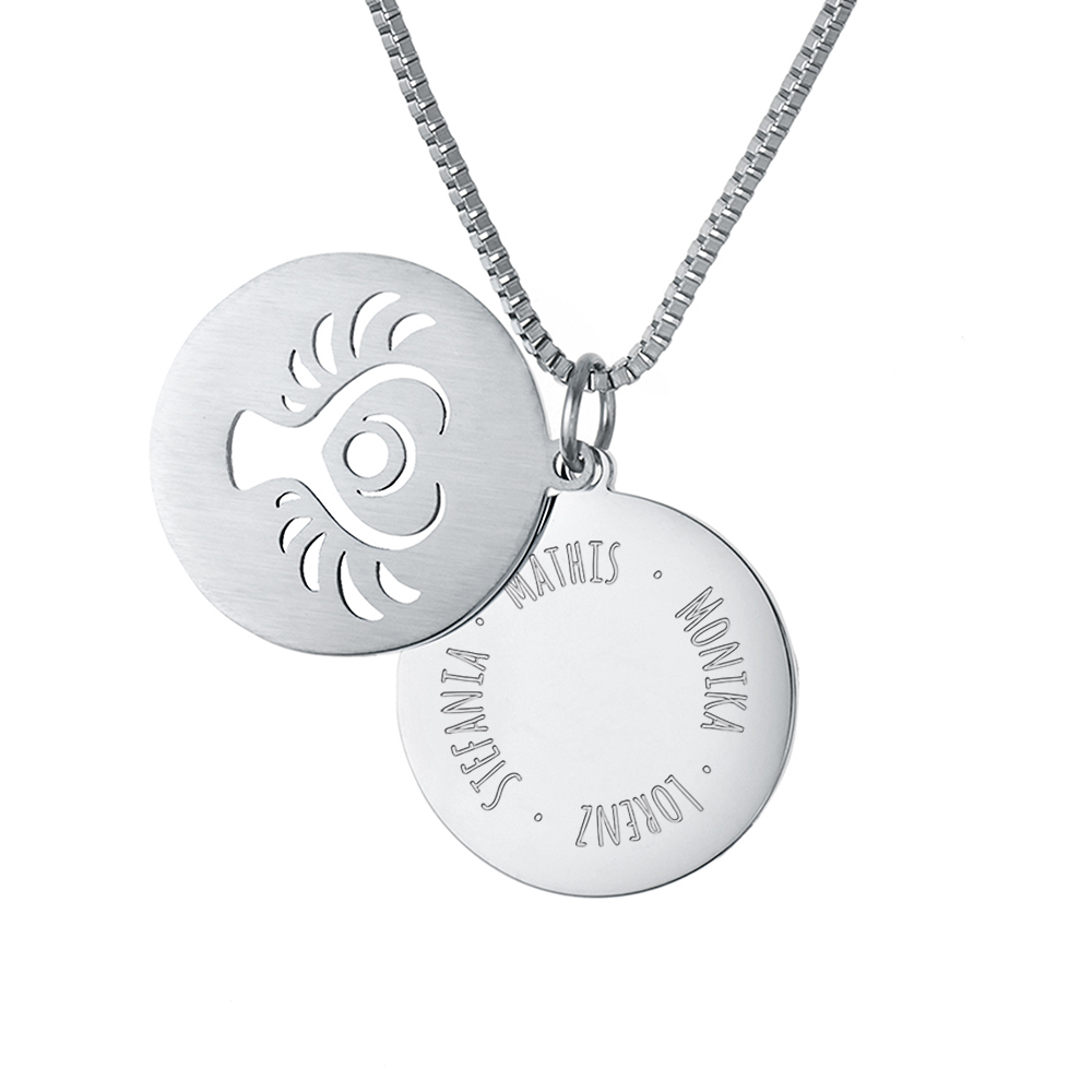 Kette mit Schutzengel Anhänger- Family - Silber