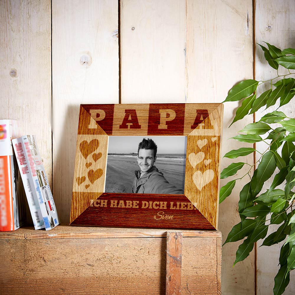 Bilderrahmen mit Gravur für Papa