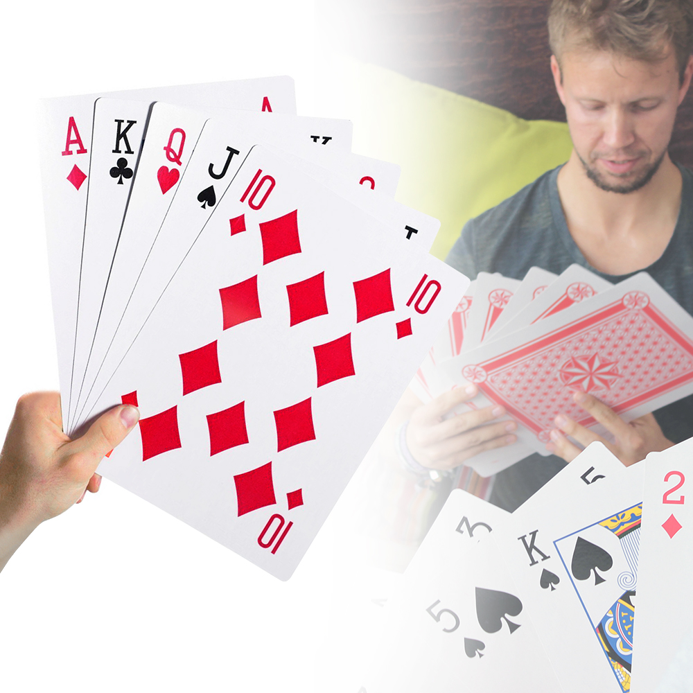 Spielkarten in Übergröße, Klassisches Kartenspiel Set mit riesigen Spielkarten, Übergroße Spielkarten als Spielklassiker, Großes Kartenspiel Ska