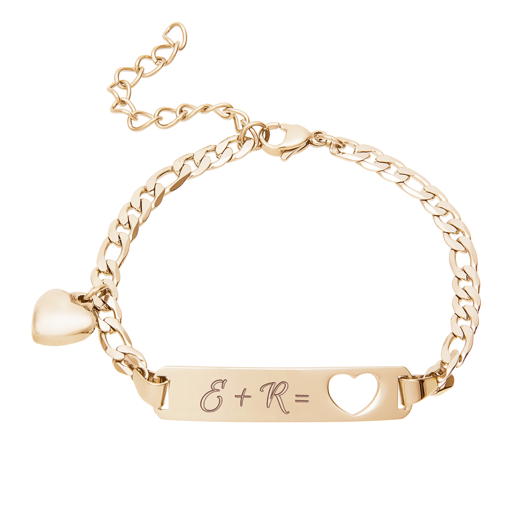 Armband mit Gravur - Herz - Initialen - Gold