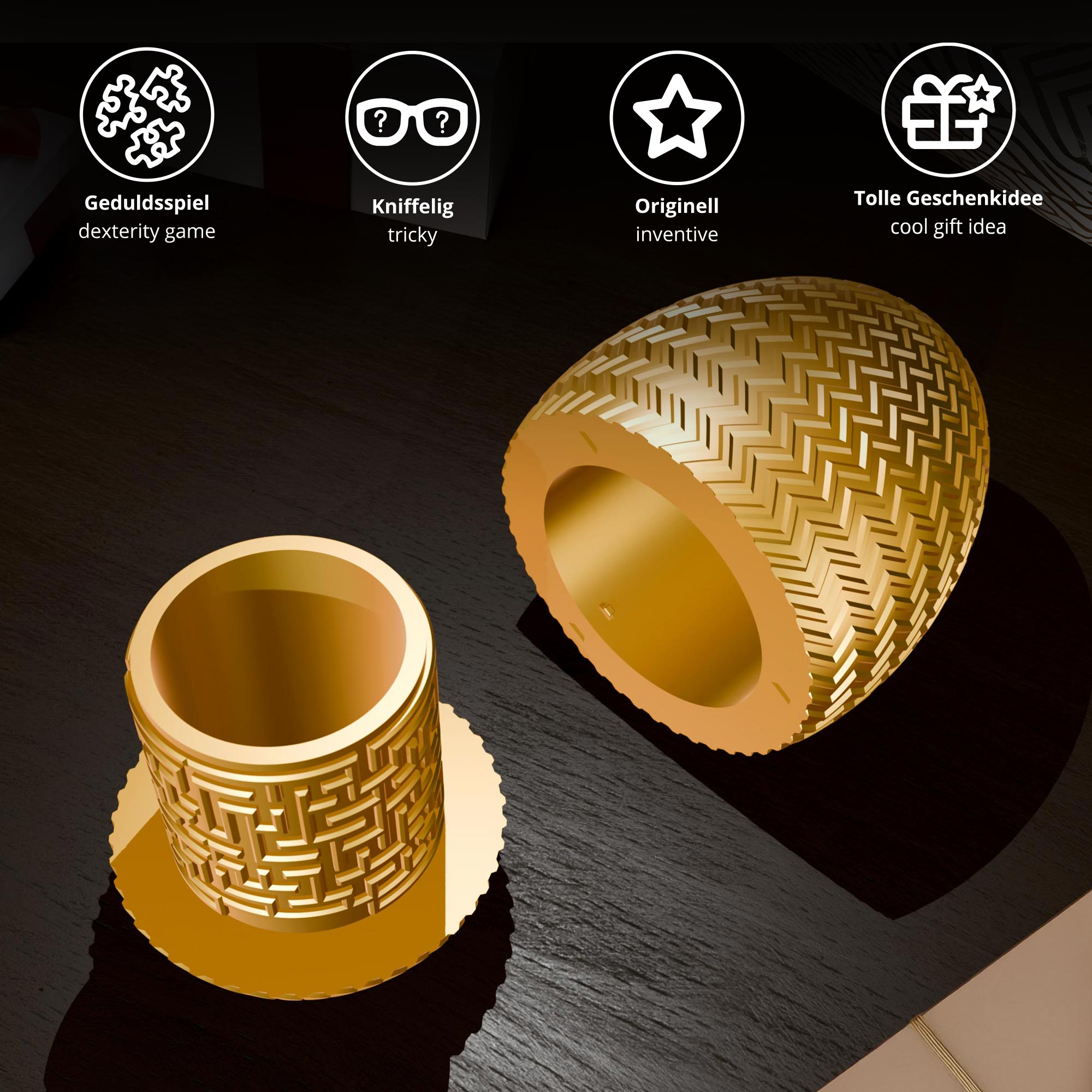 Labyrinthbox Ei Gold – Geschenkverpackung für Geld, Gutscheine & kleine Überraschungen