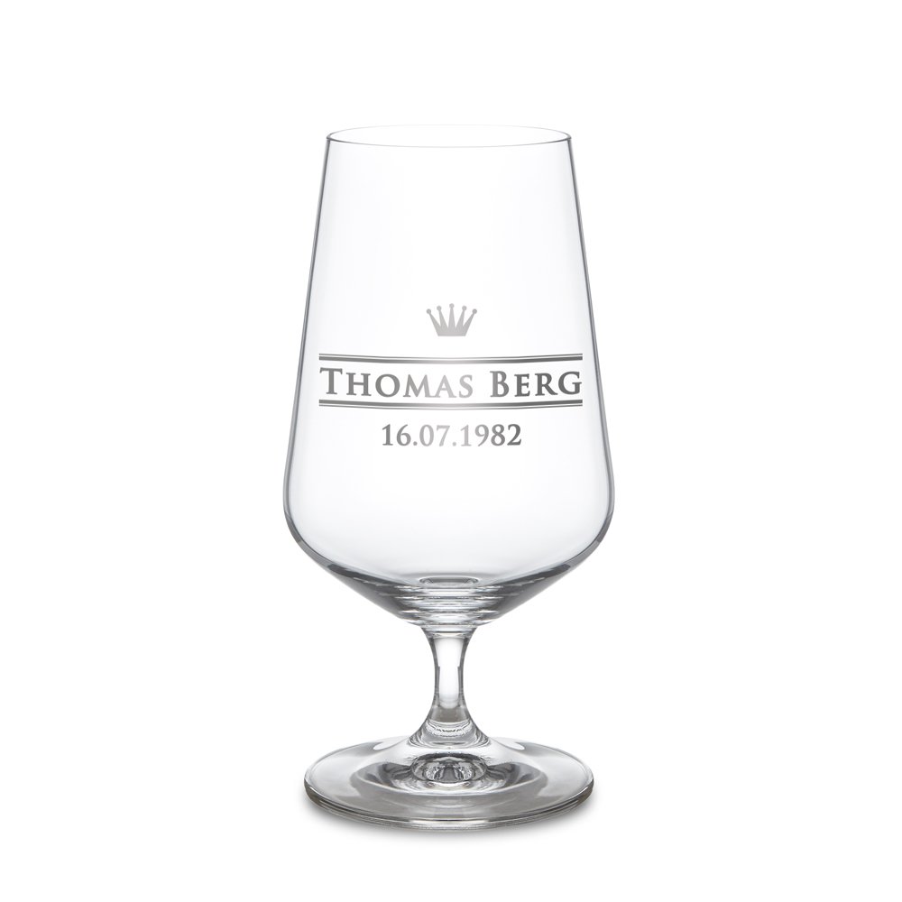 Pilsglas mit Kronen-Gravur - Bierglas Personalisiert