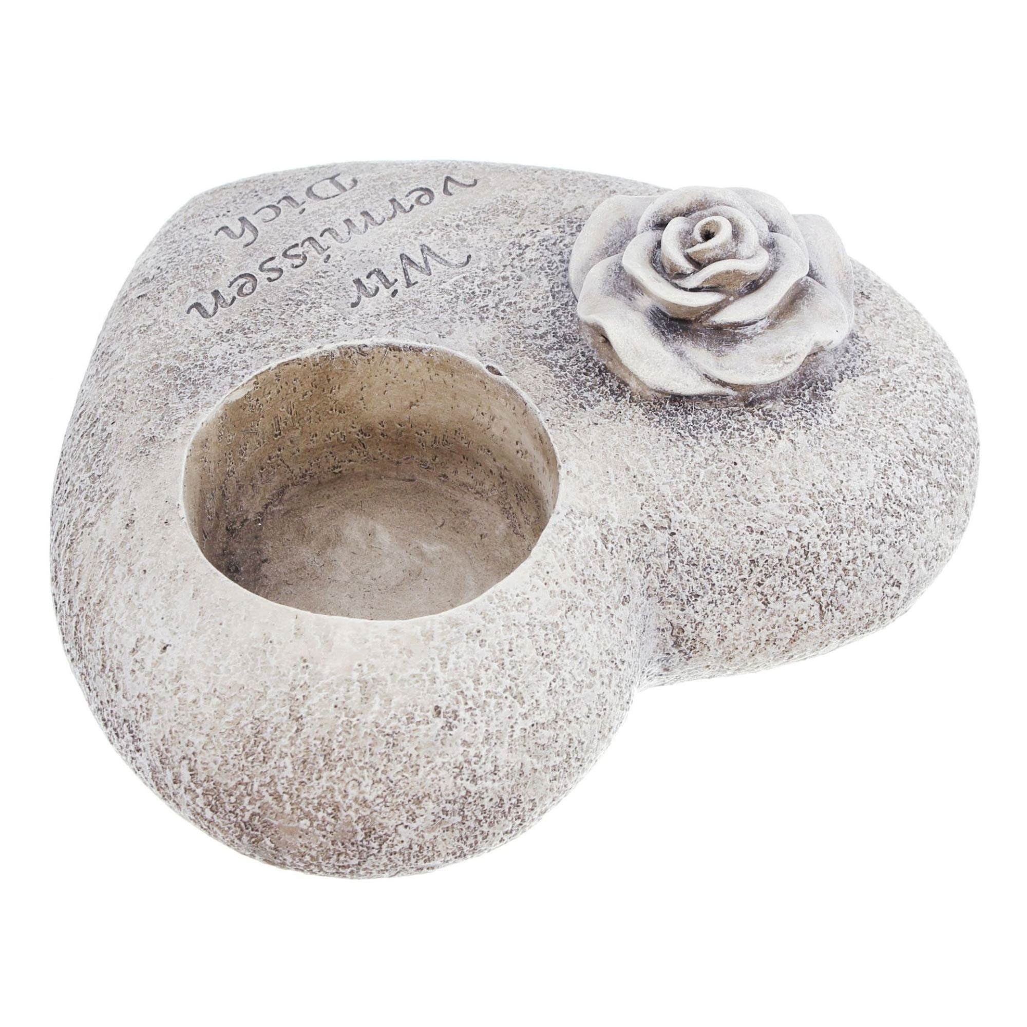 Grabschmuck Trauerherz für Grabkerzen - Wir vermissen Dich