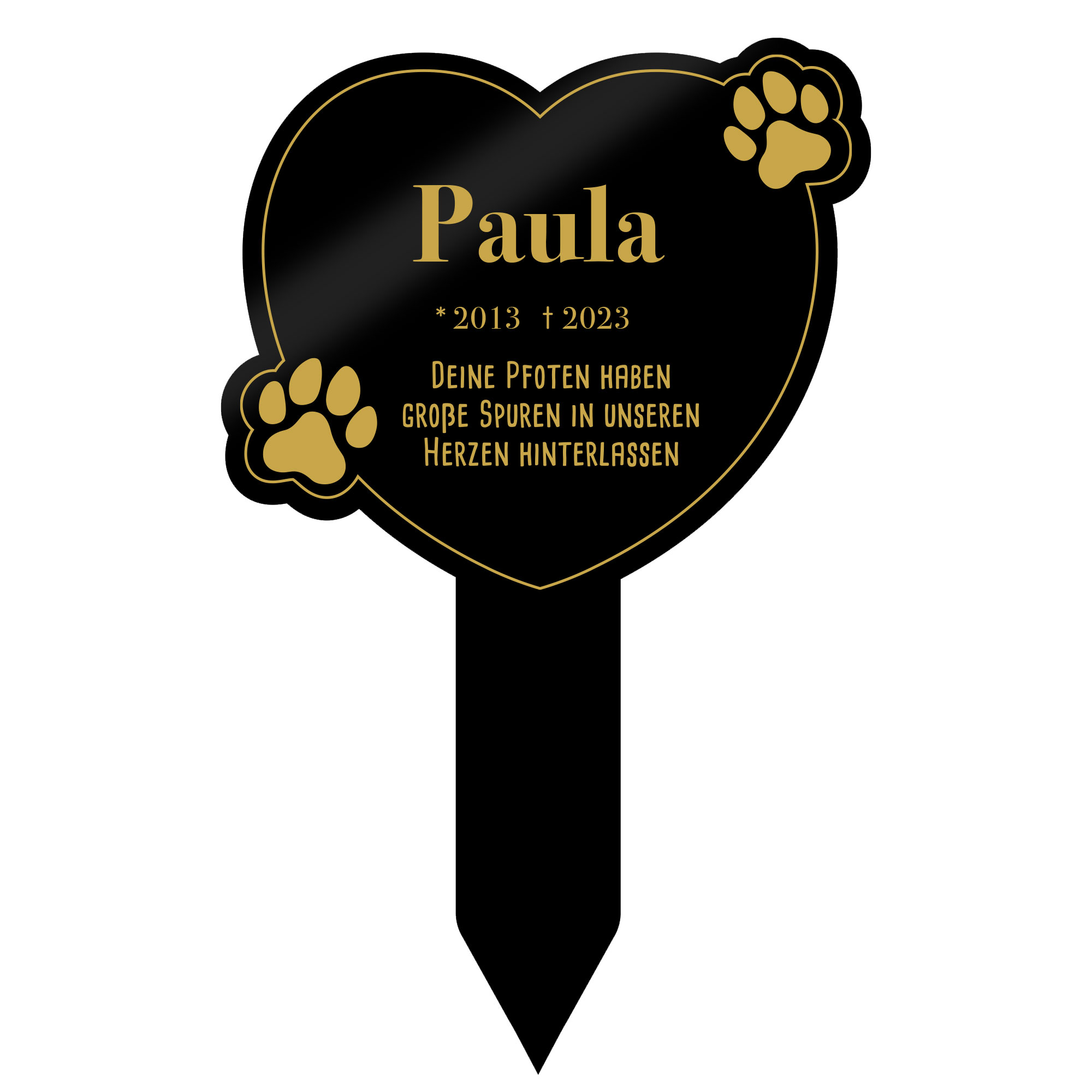 Gedenktafel für Hund - Schwarz
