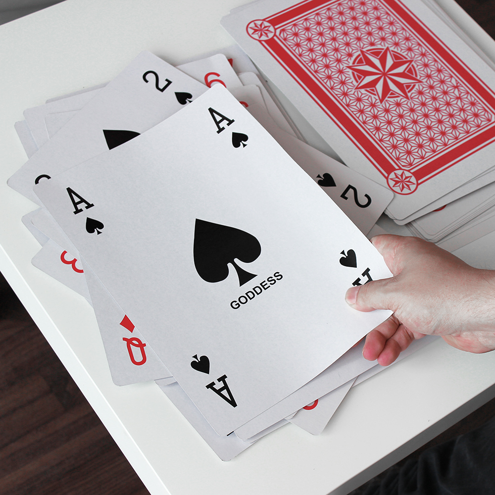 Spielkarten in Übergröße, Klassisches Kartenspiel Set mit riesigen Spielkarten, Übergroße Spielkarten als Spielklassiker, Großes Kartenspiel Ska