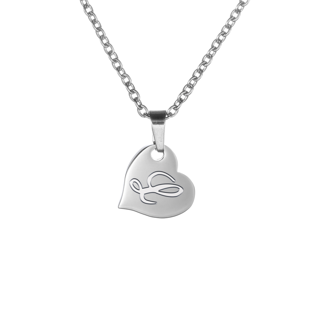 Kette mit Initialen - Partnerschmuck - Farbe Silber