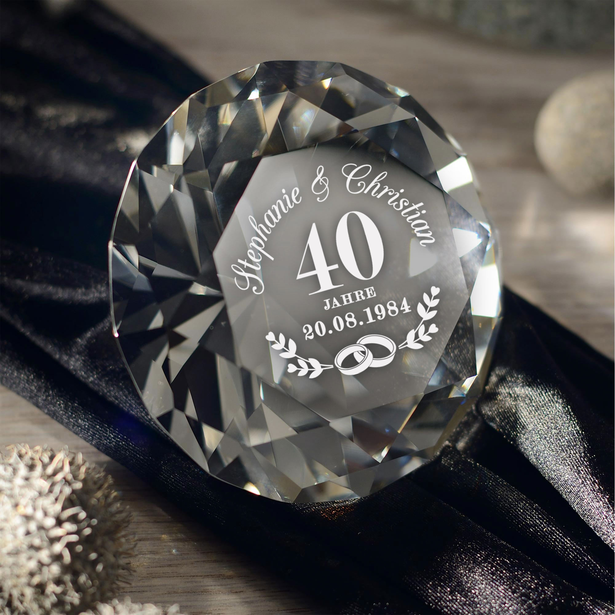 Kristall - Diamant - Rubinhochzeit - Personalisiert